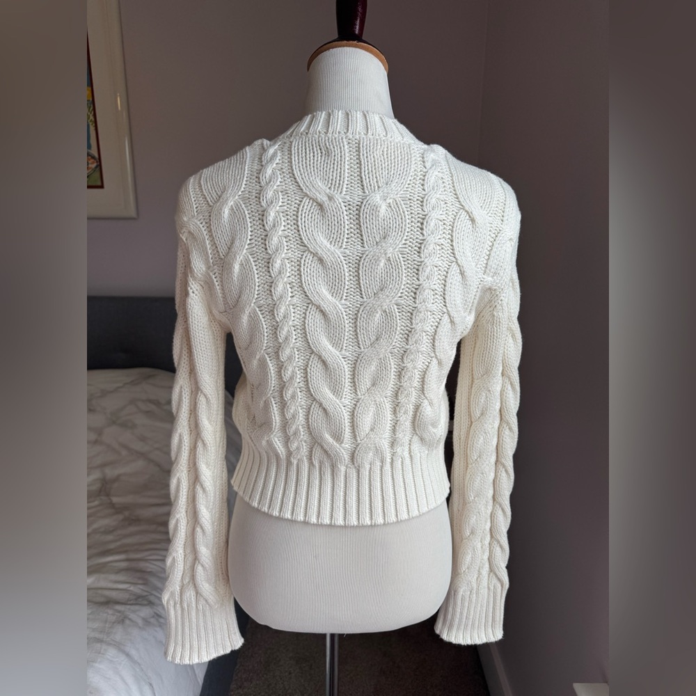 Abercrombie & Fitch Cream Cable Knit Cardigan - Picture 3 of 5